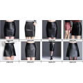 Women Sexy PU Leather Long Vent Skirt OL